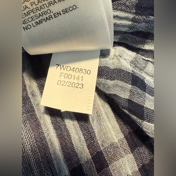 Lucky Brand Women's M‎ Button Front Lightweight Shirt Blue Plaid sheer western - Picture 14 of 16